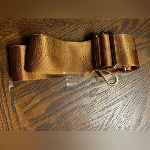 Wide Gold Belt with Buckle